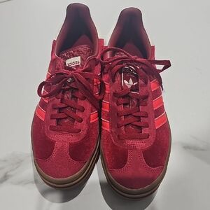 Adidas Gazelle Bold "Velvet Pack - Victory Red/Bright Red/Off White" sneakers